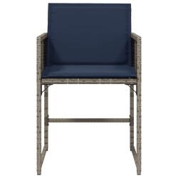 Chaises de jardin avec coussins lot de 4 gris résine tressée 