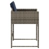 Chaises de jardin avec coussins lot de 4 gris résine tressée 
