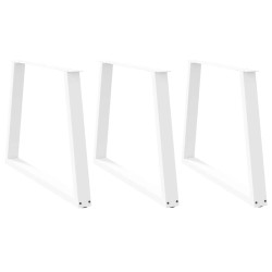 Pieds de table à manger en forme de V, 3 pièces, blanc, 100 x (72-73,3) cm, acier 