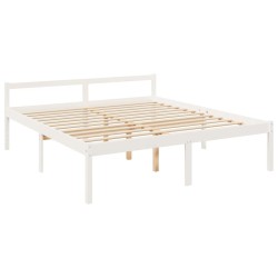 Lit pour personne âgée sans matelas blanc 180x200 cm 