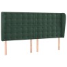 Tête de lit avec oreilles Vert foncé 183x23x118/128 cm Velours 
