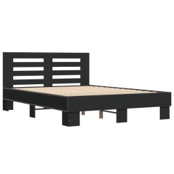 Cadre de lit sans matelas noir 135x190 cm 