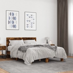 Cadre de lit sans matelas chêne fumé 140x190 cm 