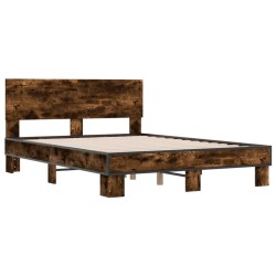 Cadre de lit sans matelas chêne fumé 140x190 cm 