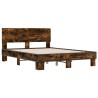 Cadre de lit sans matelas chêne fumé 140x190 cm 