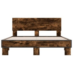 Cadre de lit sans matelas chêne fumé 140x190 cm 