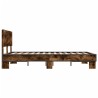 Cadre de lit sans matelas chêne fumé 140x190 cm 