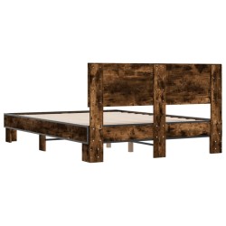 Cadre de lit sans matelas chêne fumé 140x190 cm 