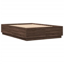 Cadre de lit sans matelas chêne marron 150x200 cm 