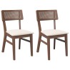 Chaises à manger coussins 2 pcs marron bois massif caoutchouc 