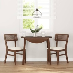 Chaises à manger coussins 2 pcs marron bois massif caoutchouc 
