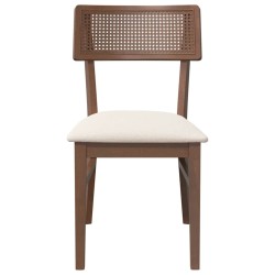 Chaises à manger coussins 2 pcs marron bois massif caoutchouc 