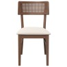 Chaises à manger coussins 2 pcs marron bois massif caoutchouc 