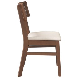 Chaises à manger coussins 2 pcs marron bois massif caoutchouc 