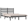 Cadre de lit sans matelas gris bois de pin massif 