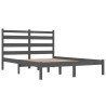 Cadre de lit sans matelas gris bois de pin massif 