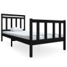 Cadre de lit sans matelas noir bois massif 90x200 cm 