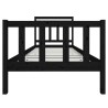 Cadre de lit sans matelas noir bois massif 90x200 cm 