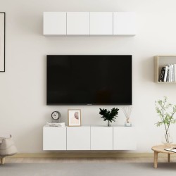 Meubles TV 4 pcs Blanc 60x30x30 cm Aggloméré 