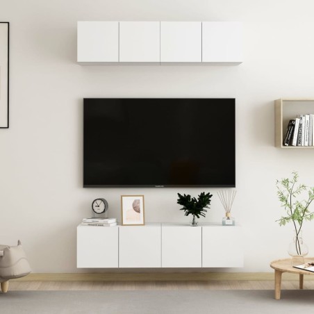 Meubles TV 4 pcs Blanc 60x30x30 cm Aggloméré 