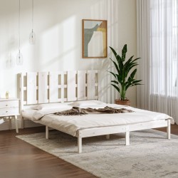 Cadre de lit sans matelas blanc 150x200 cm bois massif 