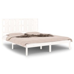 Cadre de lit sans matelas blanc 150x200 cm bois massif 