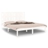 Cadre de lit sans matelas blanc 150x200 cm bois massif 
