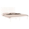 Cadre de lit sans matelas blanc 150x200 cm bois massif 
