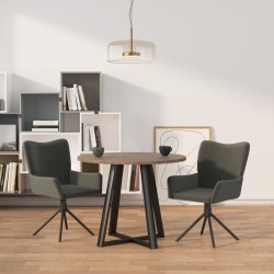 Chaises pivotantes à manger lot de 2 Gris foncé Velours 