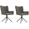 Chaises pivotantes à manger lot de 2 Gris foncé Velours 