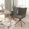 Chaises pivotantes à manger lot de 2 Gris foncé Velours 