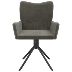 Chaises pivotantes à manger lot de 2 Gris foncé Velours 