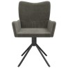 Chaises pivotantes à manger lot de 2 Gris foncé Velours 