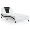 Cadre de lit sans matelas blanc et noir 100x200 cm similicuir 