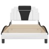 Cadre de lit sans matelas blanc et noir 100x200 cm similicuir 
