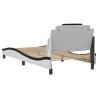Cadre de lit sans matelas blanc et noir 100x200 cm similicuir 