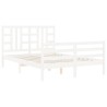 Cadre de lit sans matelas blanc 160x200 cm bois massif 