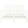Cadre de lit sans matelas blanc 160x200 cm bois massif 