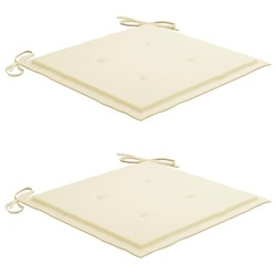 Chaises à manger d'extérieur lot de 2 et coussins Acacia massif 