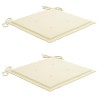 Chaises à manger d'extérieur lot de 2 et coussins Acacia massif 