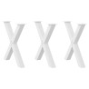 Pieds de table à manger en forme de X, 3 pièces, blanc, 80 x (72-73) cm, acier 