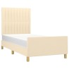 Cadre de lit sans matelas crème 80x200 cm tissu 