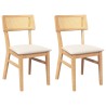 Chaises à manger coussins 2 pcs bois massif caoutchouc 