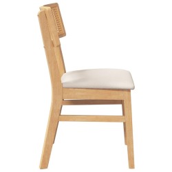 Chaises à manger coussins 2 pcs bois massif caoutchouc 