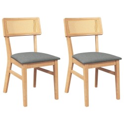 Chaises à manger coussins 2 pcs bois massif caoutchouc 