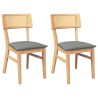 Chaises à manger coussins 2 pcs bois massif caoutchouc 