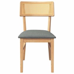 Chaises à manger coussins 2 pcs bois massif caoutchouc 