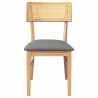 Chaises à manger coussins 2 pcs bois massif caoutchouc 