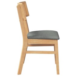 Chaises à manger coussins 2 pcs bois massif caoutchouc 