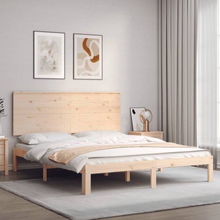 Cadre de lit sans matelas 160x200 cm bois massif de pin 
